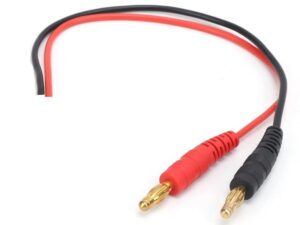 Bananastecker Goldkontakt mit Silikonhülse 4mm, 20cm Kabel - 14AWG