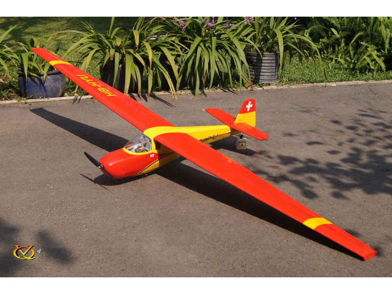 Segelflieger Motorspatz V2 - SWISS, Spw 2520mm, ARF-Set von VQ-Models