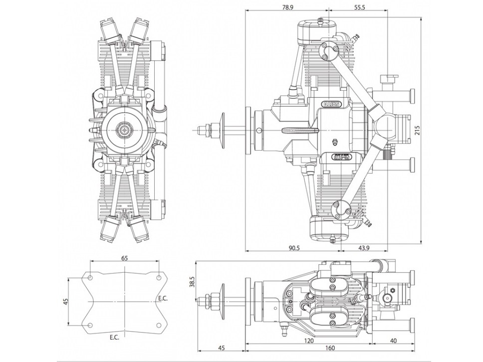 Saito FG-41TS Benzinmotor / Boxermotor 40.9ccm – Bild 4