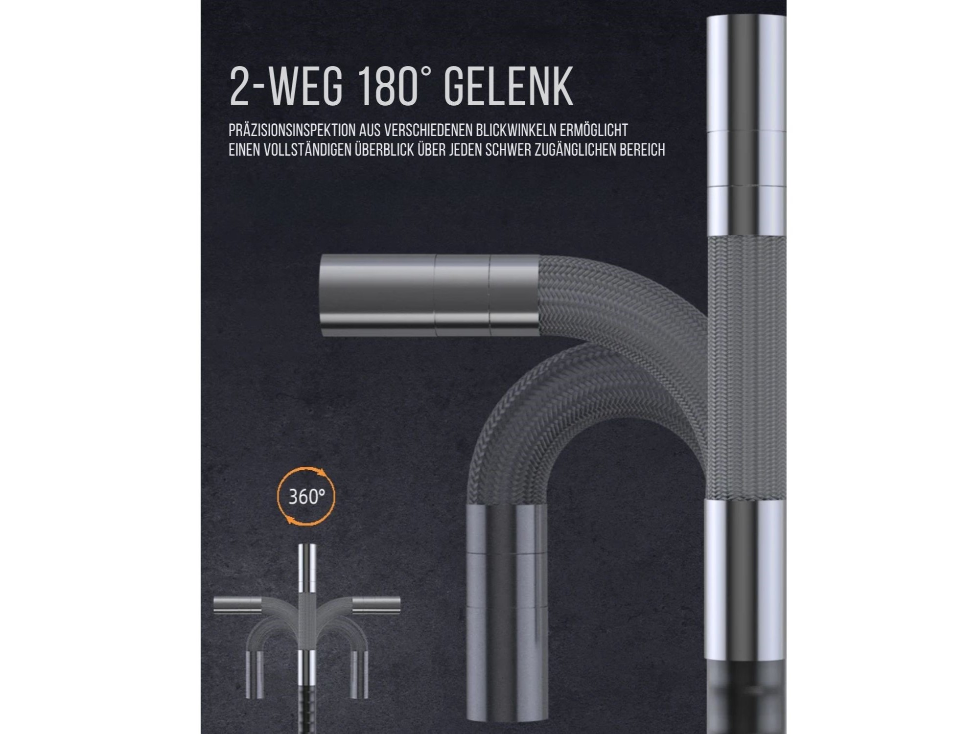 360° Gelenk-Endoskop - 8.5mm Inspektionskamera - Android und iOS kompatibel – Bild 4