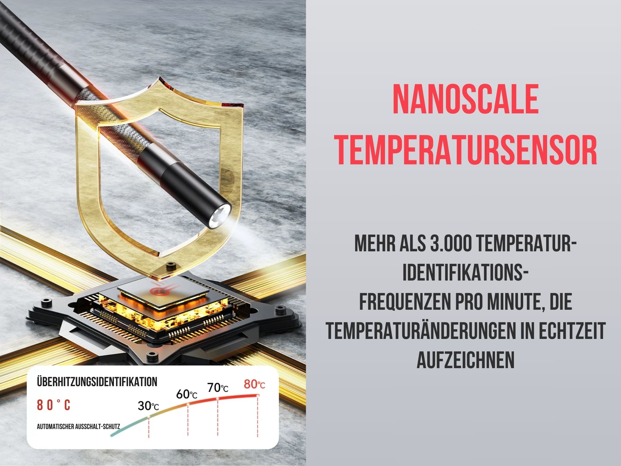 360° Gelenk-Endoskop - 8 mm Inspektionskamera mit integriertem 4.3'' HD Display – Bild 4