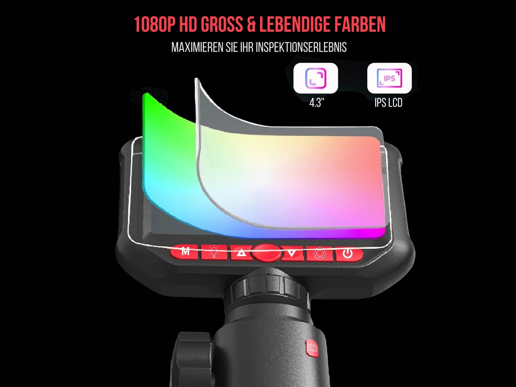 360° Gelenk-Endoskop - 8 mm Inspektionskamera mit integriertem 4.3'' HD Display – Bild 6