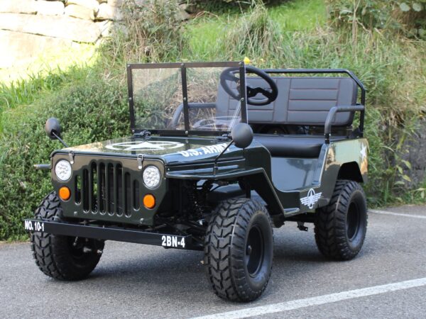 Betriebsbereit: Elektro Kinder Willys-Jeep, 1500 Watt, 3 Vor- und Rückwärtsgang