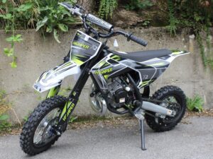 Betriebsbereit Midi Motocross Bike - Dirt Bike - NRG50 V2 - 50ccm 2-Takt - grün / blau