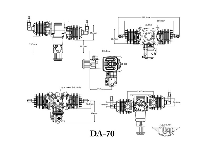 Desert Aircraft DA-70 - 70ccm Benzinmotor – Bild 3