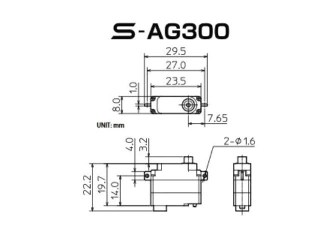 Digital Servo S-AG300 Glider F3K 8mm Futaba - HV SBUS – Bild 4