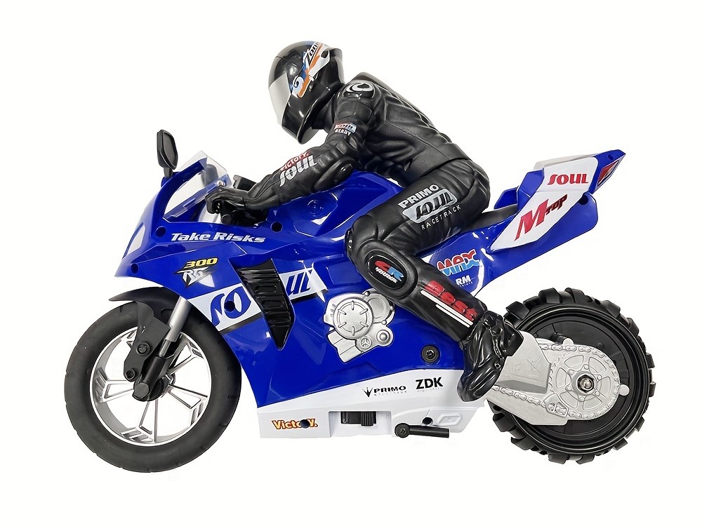 RC Motorrad Stunt Bike BLAU 1:6 RTR mit Akku und Fernbedienung – Bild 2