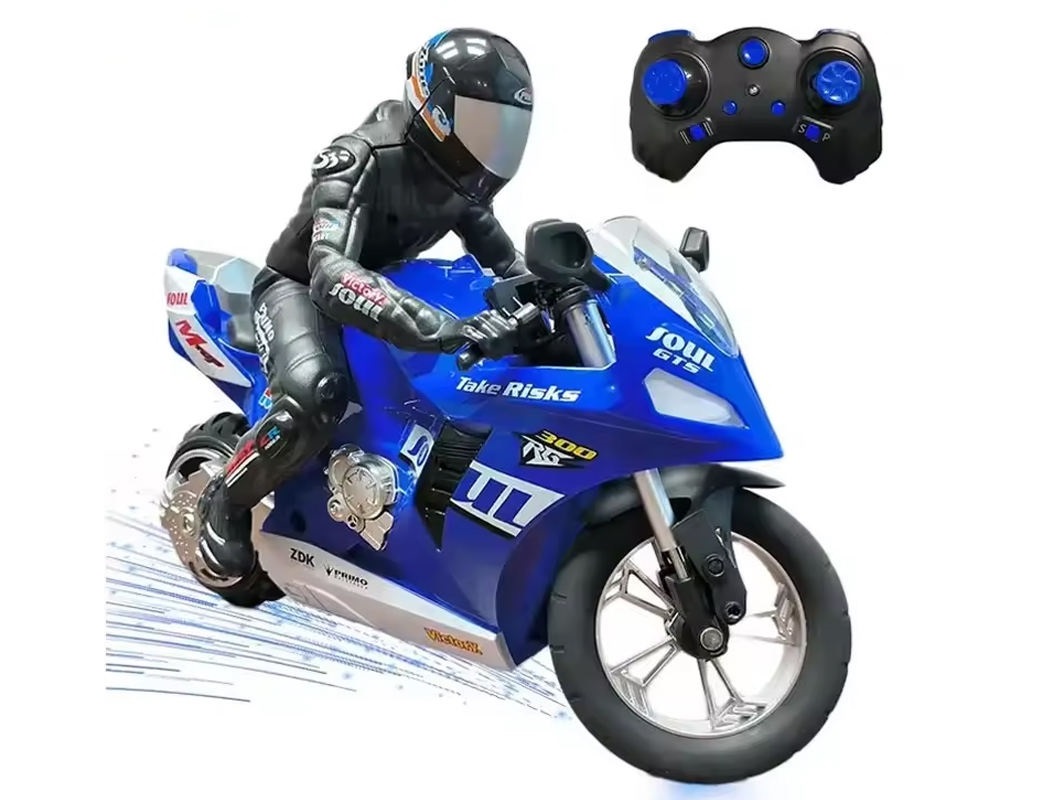 RC Motorrad Stunt Bike BLAU 1:6 RTR mit Akku und Fernbedienung – Bild 3