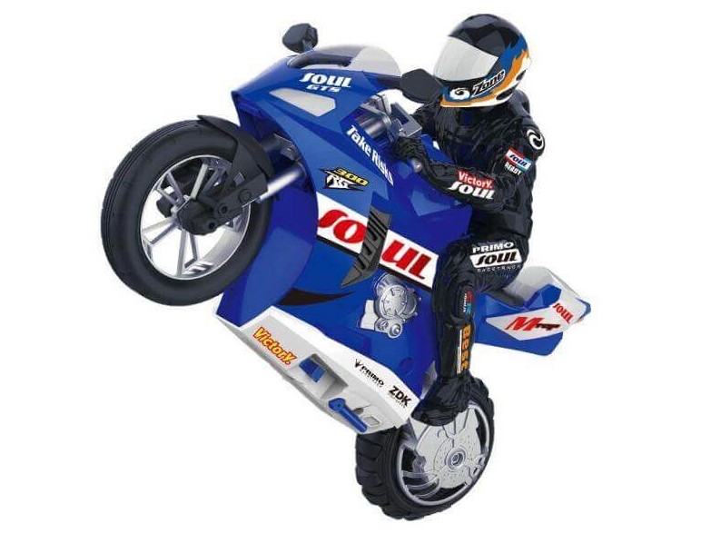 RC Motorrad Stunt Bike BLAU 1:6 RTR mit Akku und Fernbedienung – Bild 4