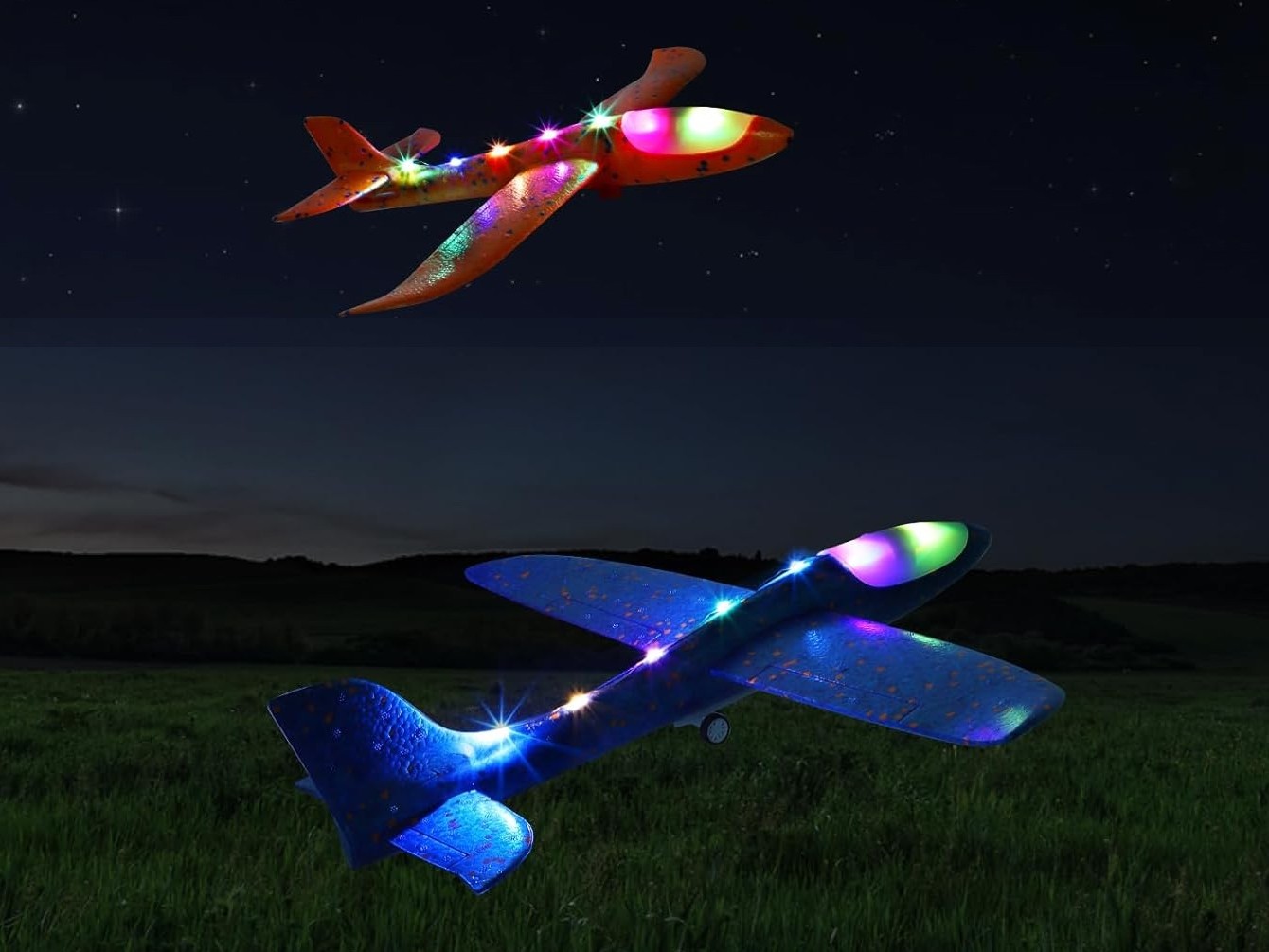 LED Wurfgleiter - Segler - 34cm mit Katapult - in rot – Bild 5