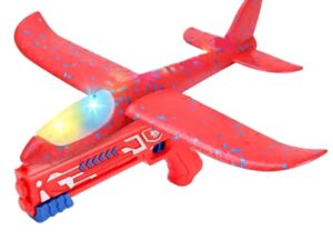 LED Wurfgleiter - Segler - 34cm mit Katapult - in rot