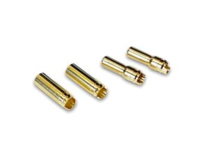Goldkontaktstecker / Goldstecker und Buchse - 5mm - 2 Paar