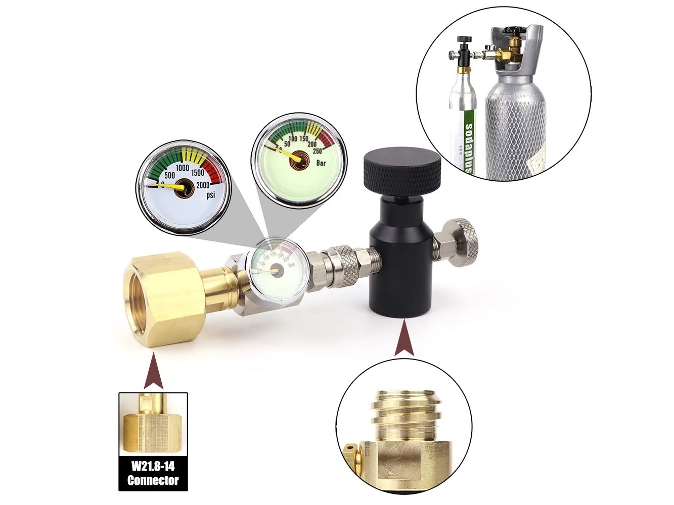 Sodastream Adapter mit Manometer zum Nachfüllen ab Co2 Flasche – Bild 4