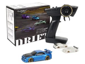 Mini Turbo Racing C64 blau RC Drift Car - RTR Komplett Set mit Gyro - 1:76