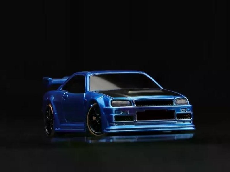 Mini Turbo Racing C64 blau RC Drift Car - RTR Komplett Set mit Gyro - 1:76 – Bild 4