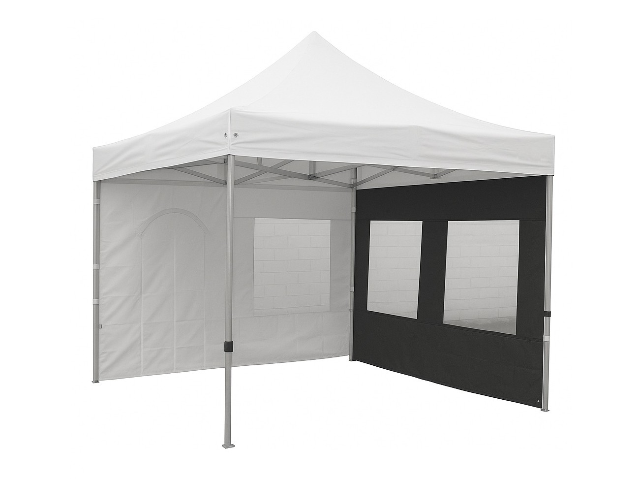 Seitenwand PRO / DELUXE 3m schwarz mit Fenster