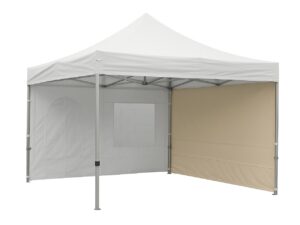 Seitenwand DELUXE 4m ohne Fenster - sand
