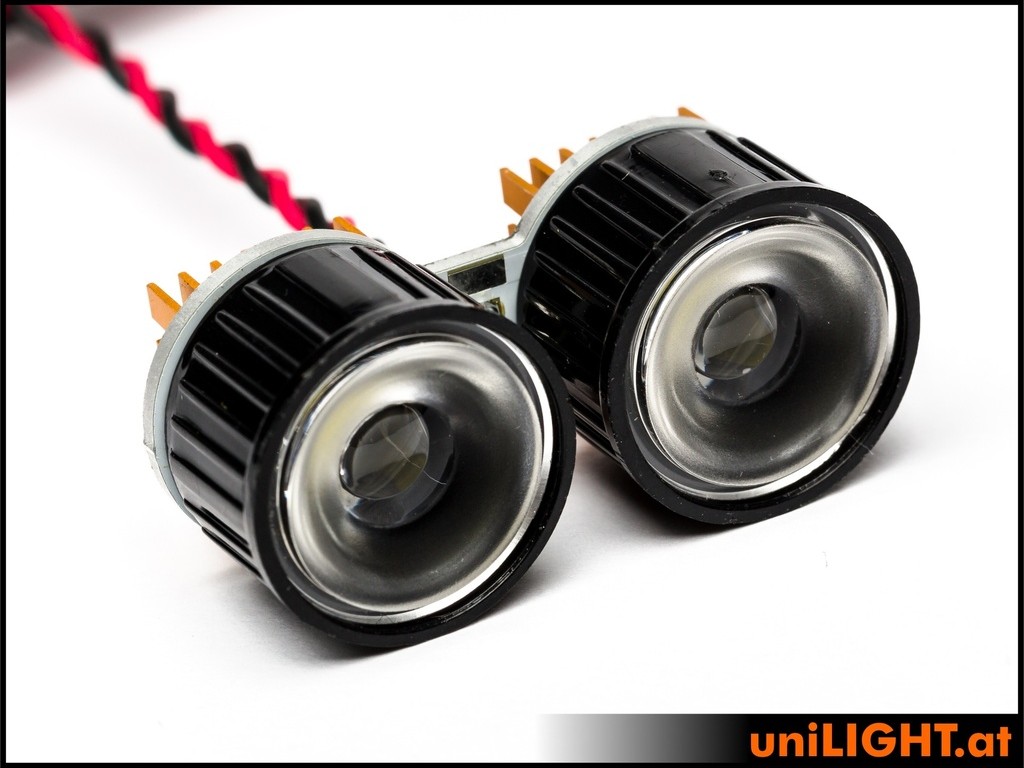 uniLIGHT 22mm ECO Doppel Scheinwerfer, 2x4W - weiss