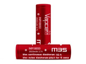 Vapcell Li-Ion Akku 18650 M35 3.7V 3500mAh 10A / 25A - flach - 2 Stück