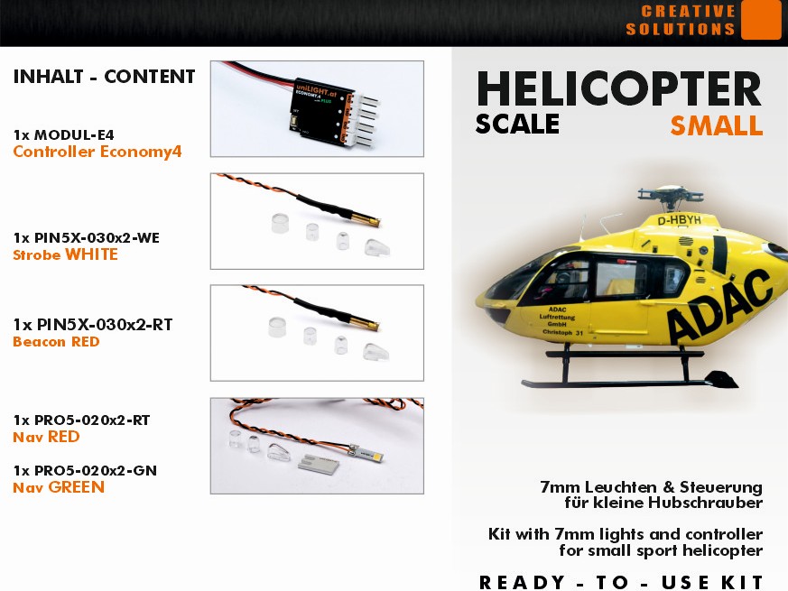 uniLIGHT HELISCALE-Small Beleuchtungsset - SET HELISCALE S3
