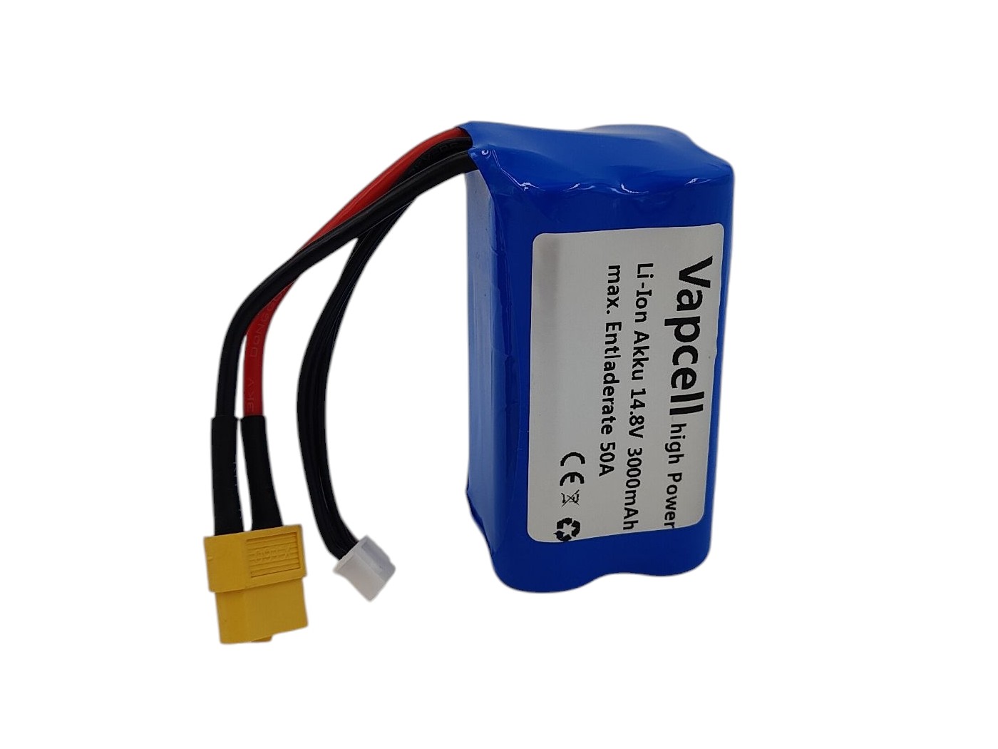 Vapcell Li-Ion Akku High Power 18650 - 4S / 14.8V, 3000mAh 50A - XT60