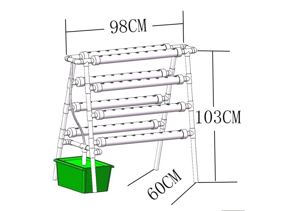 Hydroponik System NFT mit 72 Pflanzplätzen - Set inkl. Pumpe, Timer und Tank – Bild 2