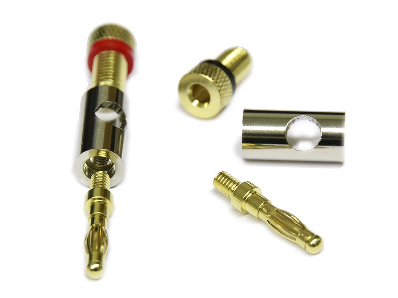 Lautsprecher / LS-Bananenstecker Paar mit vernickeltem Gehäuse 4mm – Bild 2