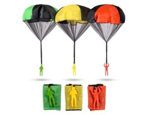 Fallschirm 40cm Durchmesser mit Fallschirmspringer 3 Stück