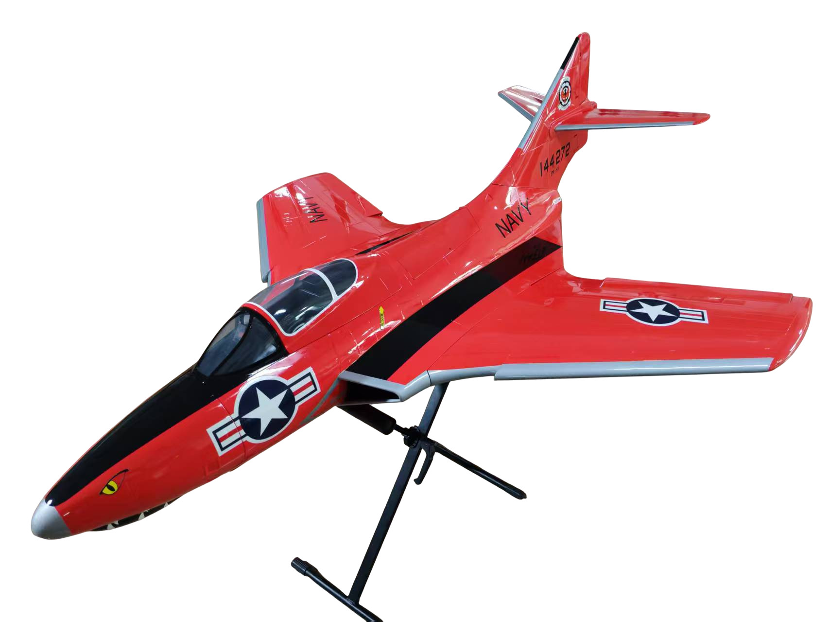 TopRC Model F9F Cougar - Navy RED - Full Composite Turbinen Jet, ARF-Set – Bild 2