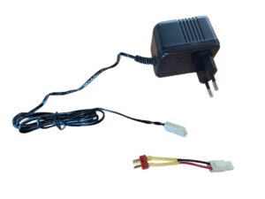 Ladegerät mit T-Plug u. Mini-Tamiya Stecker für 12V NiMh / NiCd Akkus