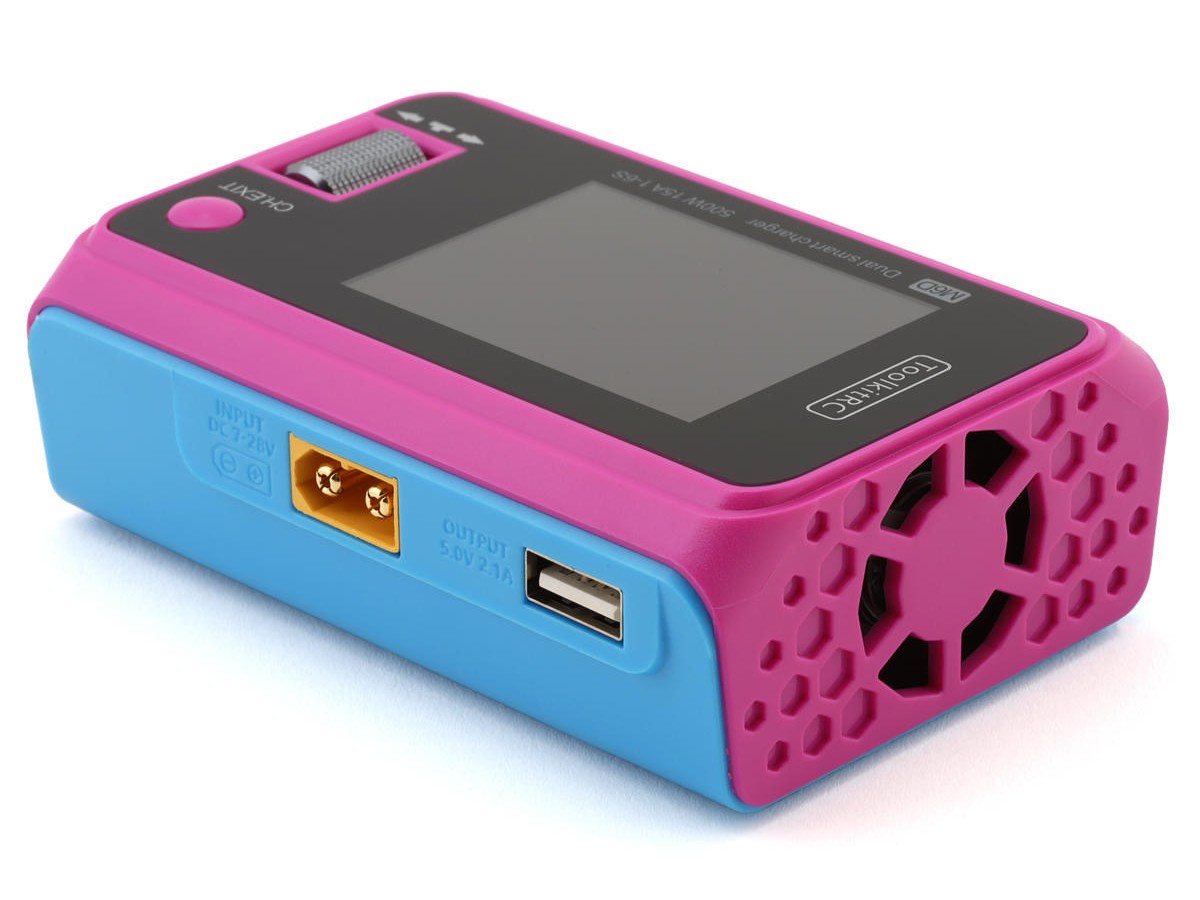 ToolkitRC M6D Hawaii Pink Dual Ladegerät - 500W - 2x 15A - 1-6S - DC – Bild 2