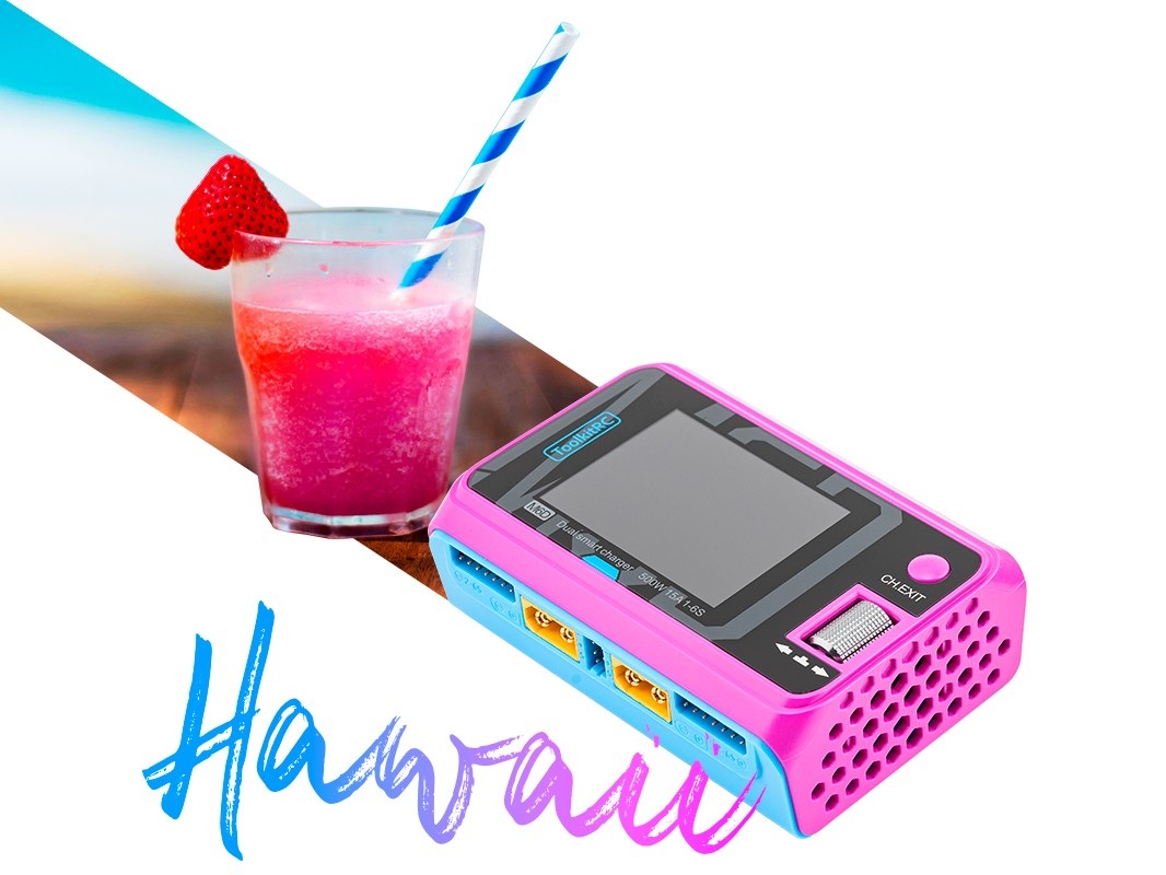 ToolkitRC M6D Hawaii Pink Dual Ladegerät - 500W - 2x 15A - 1-6S - DC – Bild 4