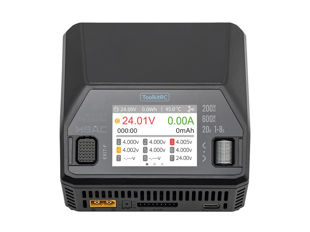 ToolkitRC M8AC Multi Ladegerät - 600W DC / 200W AC - 20A - 1-8S LiPo – Bild 3