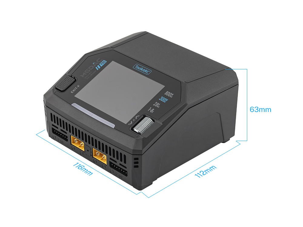 ToolkitRC M6DAC Pro Dual Ladegerät - 800W DC / 300W AC - 1-6S LiPo – Bild 6
