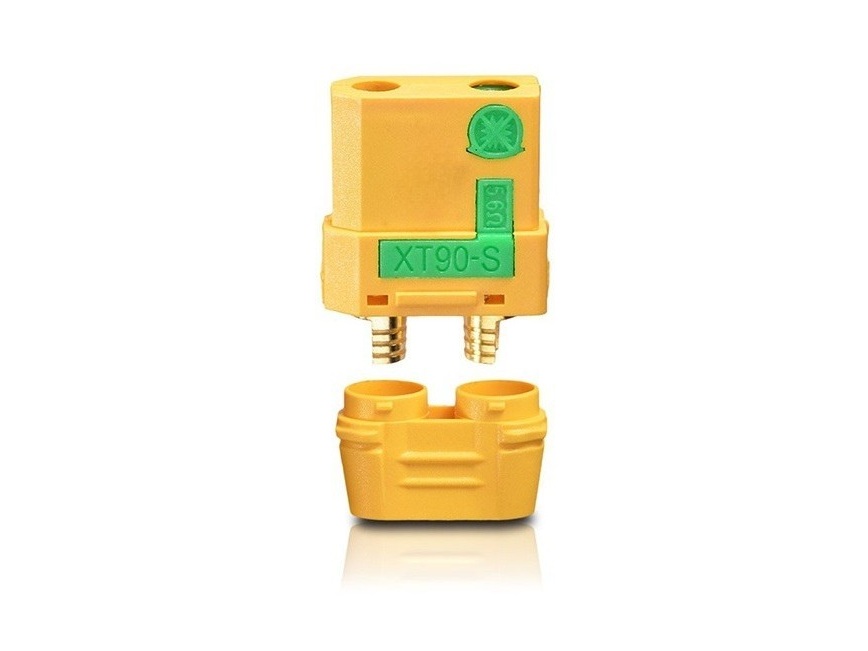 Amass XT90 Hochstrom Stecksystem - weiblich / Akkuseitig - bis 90A, 1 Set - Antiblitz
