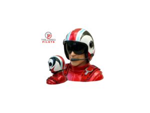 Pilotenfigur Akro GFK in rot mit roten Gurten von Tailored Pilots