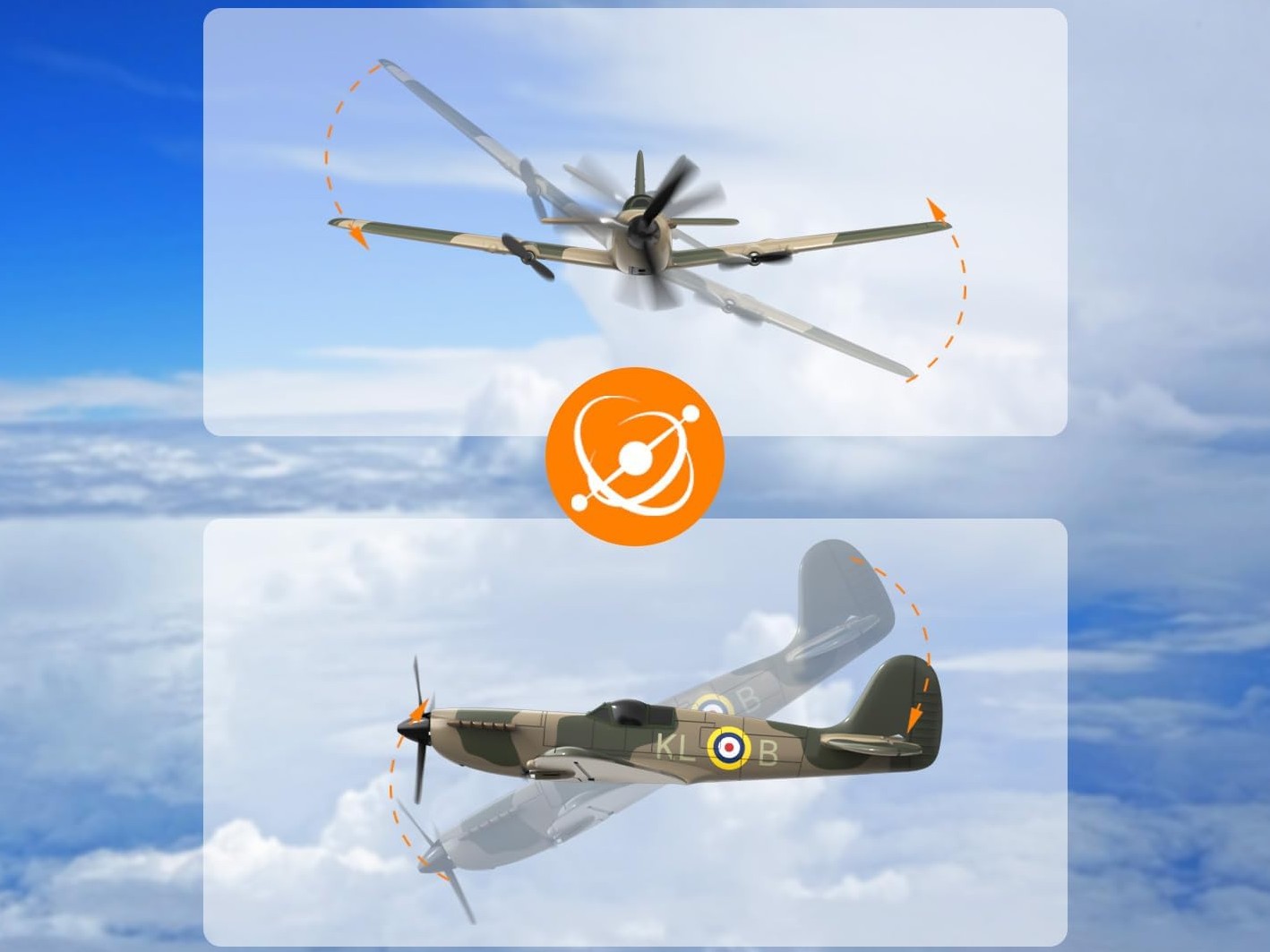 Spitfire - 3-Kanal, Spw 400mm, RTF Komplett Set mit Gyro von Volantex – Bild 4