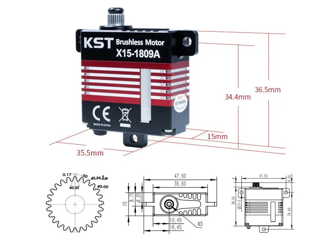 KST X15-1809A V8.0 MG HV Digital Servo 15mm 24kg – Bild 4