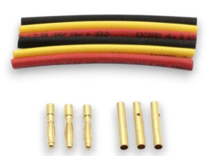 Leopard Goldkontakt Stecker, 2mm, lang, 3 Paar