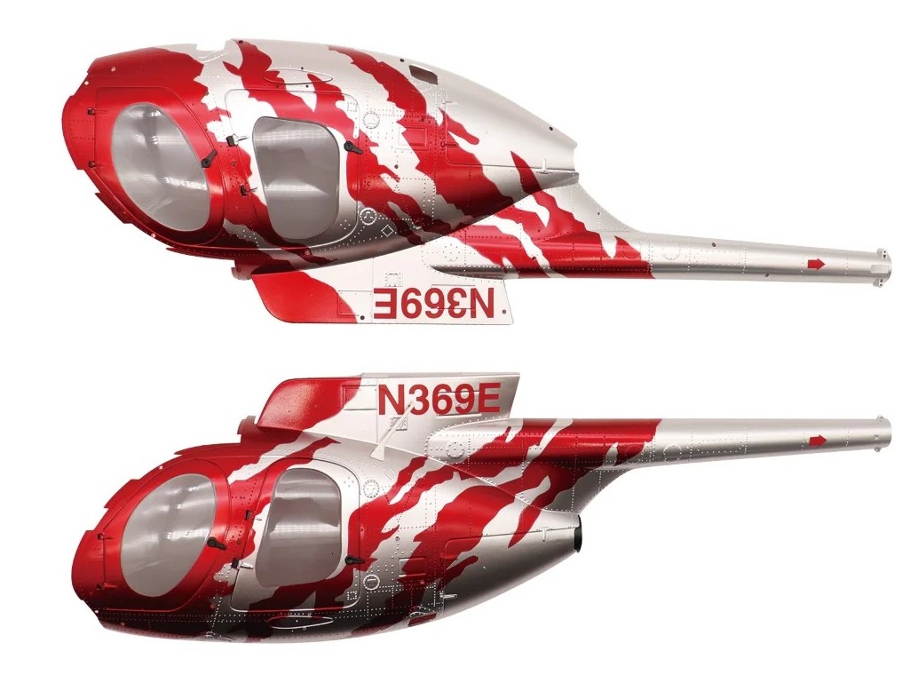 Rumpf zu Scale Helicopter F119S MD500 - rot silber