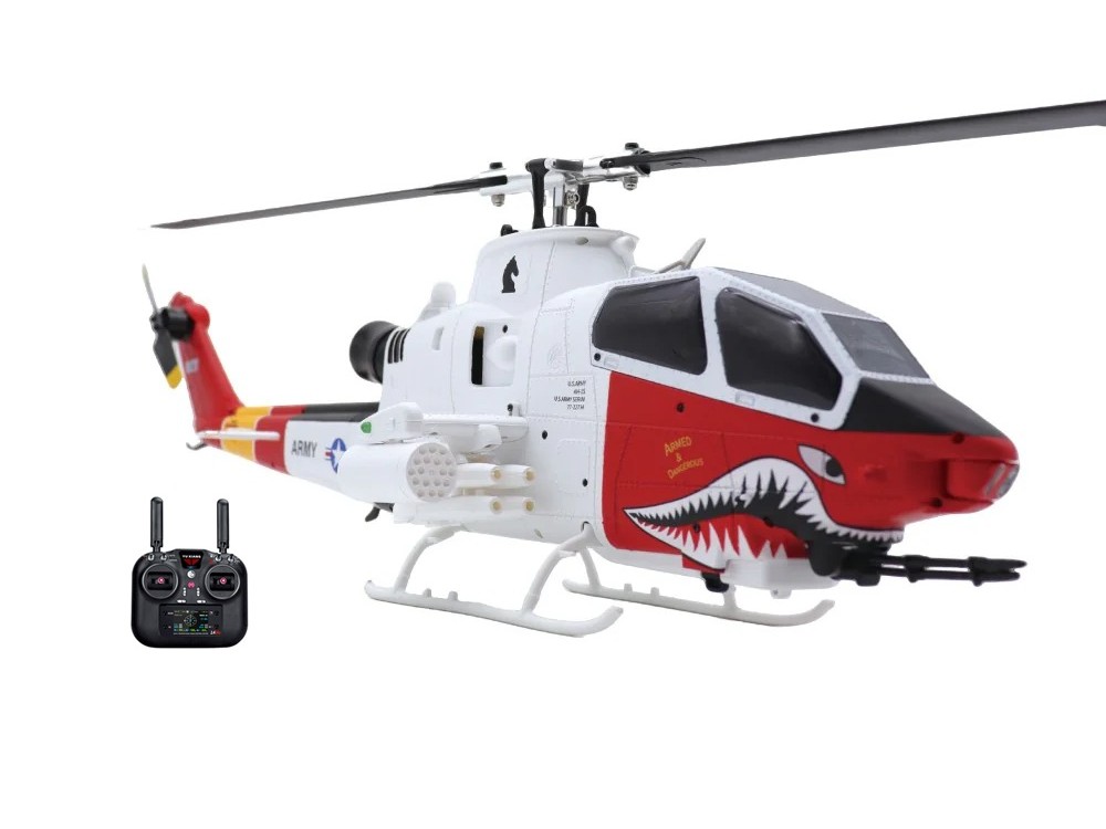Scale Helicopter AH-1 Cobra - rot weiss - 6-Achs Gyro - GPS RTF-Set