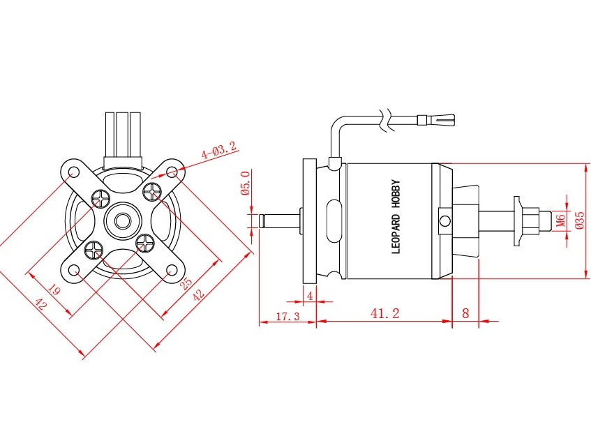 Leopard Brushless Outrunner Motor LC3542-5T, KV 1080 – Bild 3