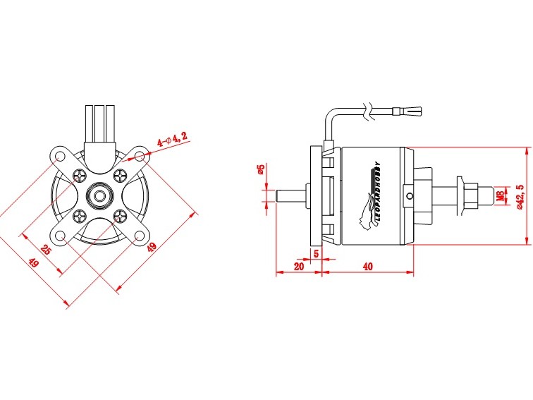Leopard Brushless Outrunner Motor LC4250-6T KV720 – Bild 5