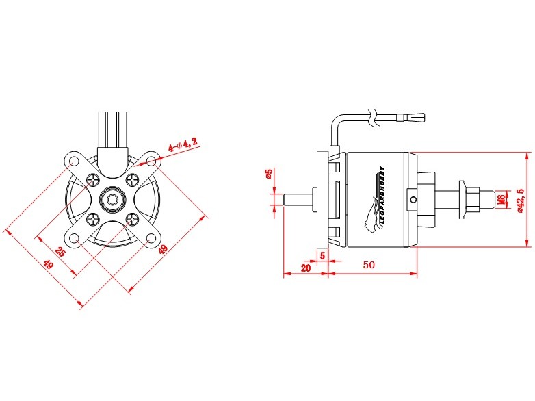 Leopard Brushless Outrunner Motor LC4260-5T KV580 – Bild 4