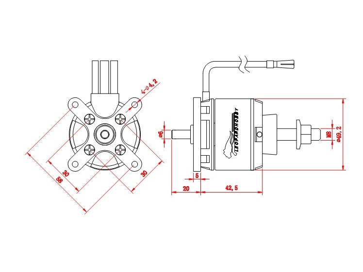 Leopard Brushless Outrunner Motor LC5055-7T KV550 – Bild 5