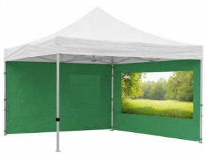 Seitenwand DELUXE 4m mit Panoramafenster - grün