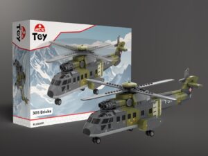 Cougar - Super Puma AS532 Swiss Air Force - ACE Bricks Klemmbaustein-Set
