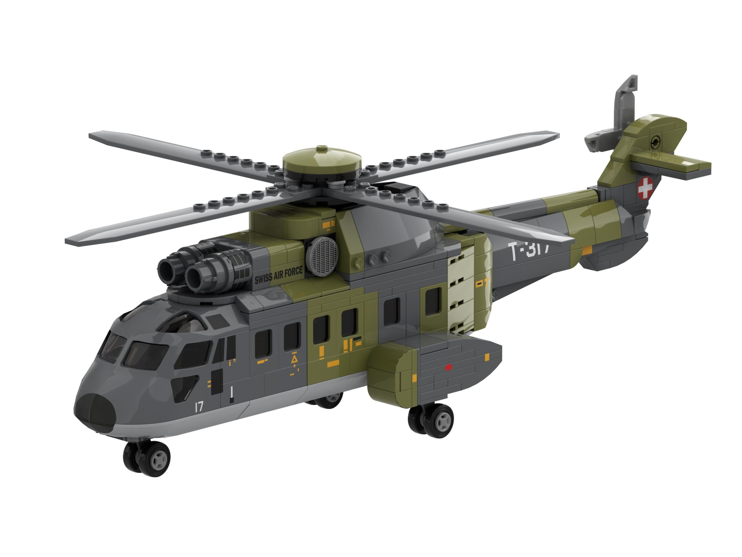 Cougar - Super Puma AS532 Swiss Air Force - ACE Bricks Klemmbaustein-Set – Bild 2