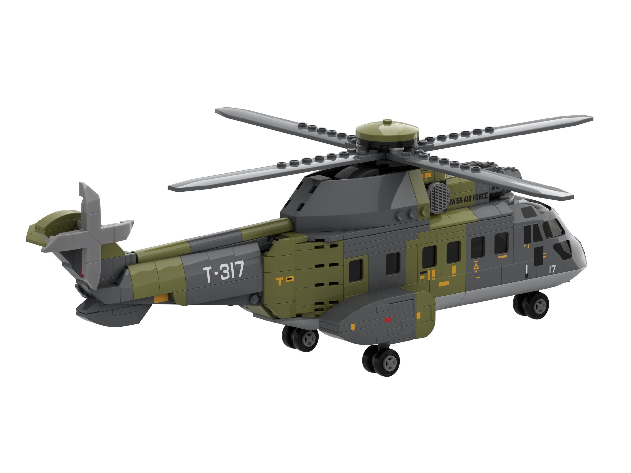 Cougar - Super Puma AS532 Swiss Air Force - ACE Bricks Klemmbaustein-Set – Bild 3