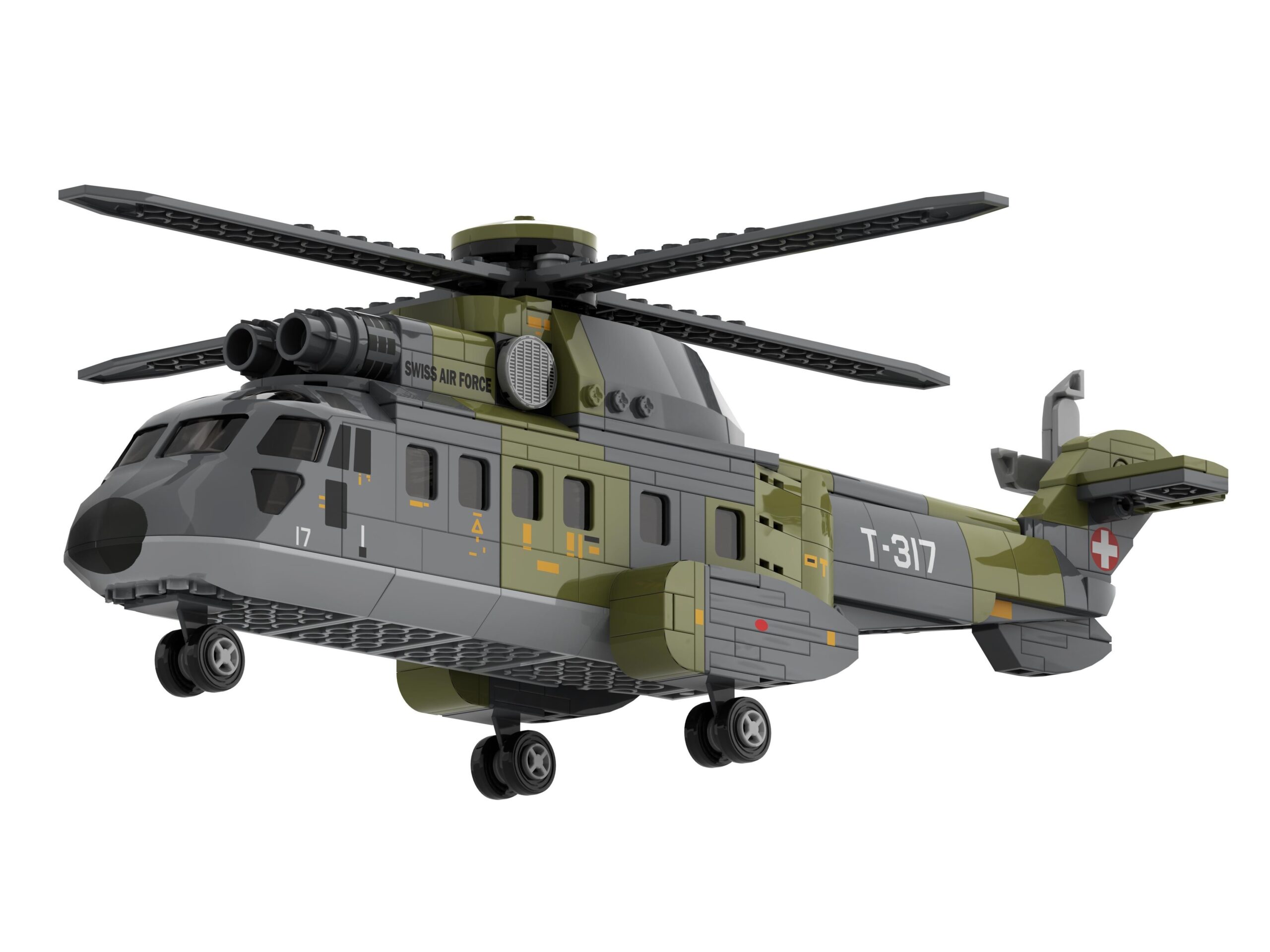 Cougar - Super Puma AS532 Swiss Air Force - ACE Bricks Klemmbaustein-Set – Bild 4